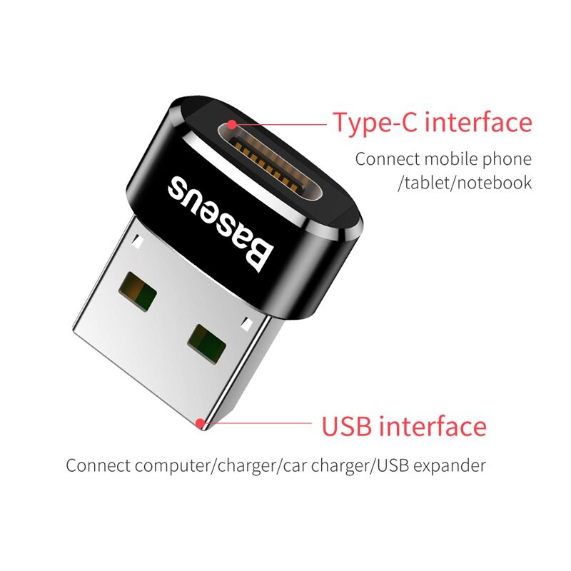 Baseus USB Male to USB Type C Female Cable OTG Adapter Converter Notebook Type-c Female to USB Male Charger Plug Data OTG Adapter Micro USB to USB C for date transmission