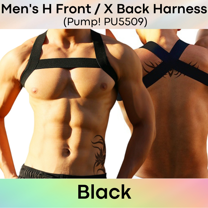 Men's Harness: H-Shaped with Cross Back Strap Harness (Pump! PU5509)
