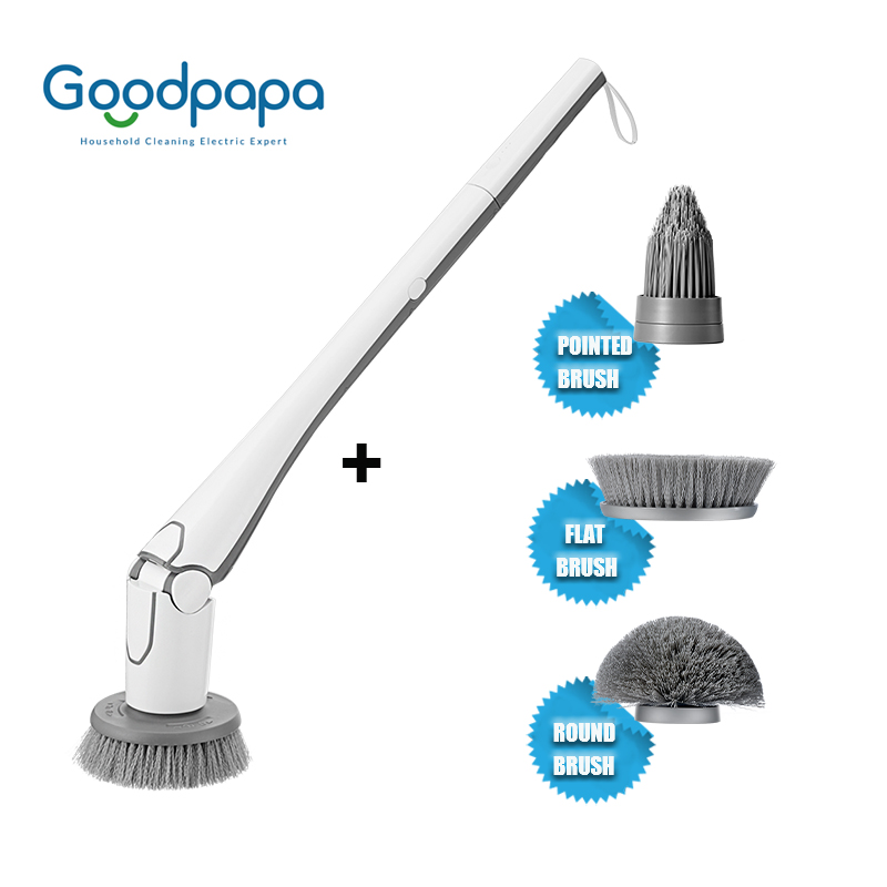 Goodpapa CL99 Cordless Power Electric Spin Scrubber Home Multi-Function Electric Cleaning Machine Vacuum Cleaners USB Rechargeable Wireless 3 Brush Heads From Xiaomi Youpin