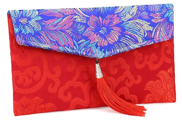 CNY Silk Embroidery Pouch / Silk Red Packet/ Cloth Ang Bao / New Notes Pouch (SG Ready Stocks)