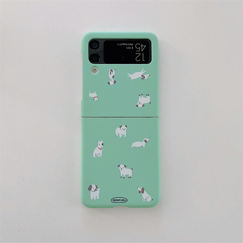 HOCE Korean Animal Phone Case For Samsung Galaxy Z Flip 3 4 ZFlip 3 ZFlip4 5G Folding Anti-Fall Protective Hard Case Simple Cute Cover