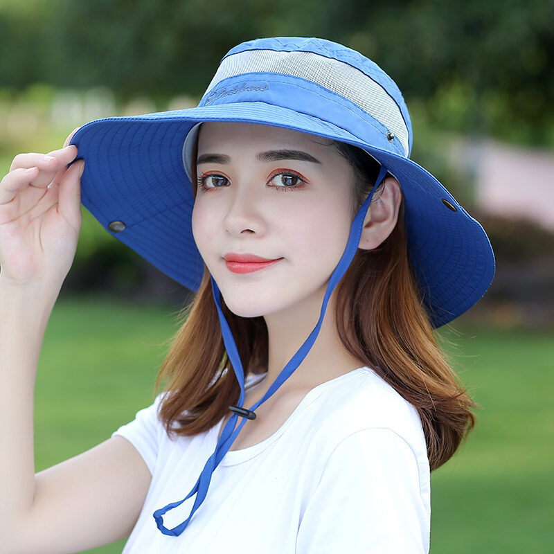 Hat Women's Summer Korean-Style Fashionable Cycling Sun Hat Mountaineering Big Edge Sun Protection Hat Travel Fisherman Hat Beach Sun Hat