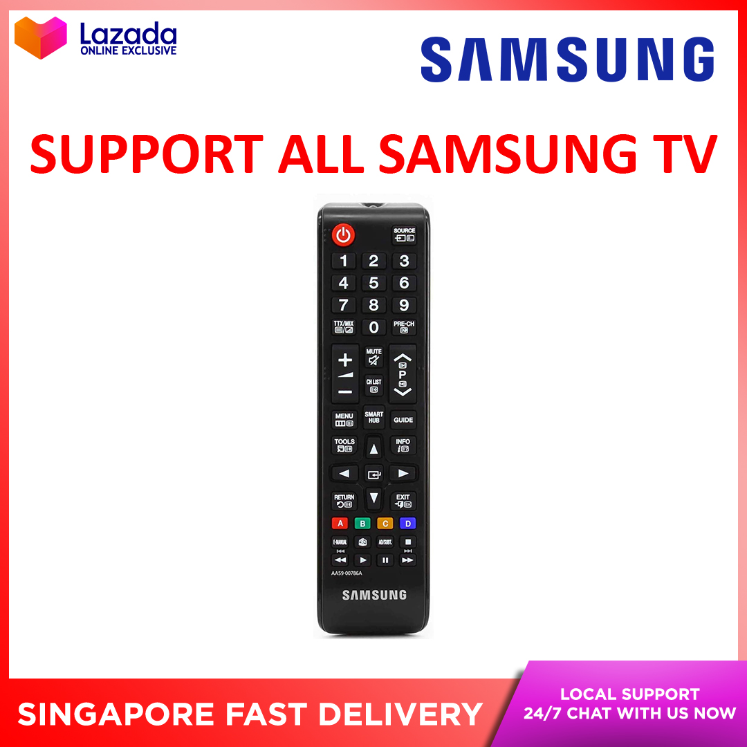 ORIGINAL SAMSUNG DIGITAL SMART TV REPLACEMENT REMOTE CONTROL UNIVERSAL (SINGAPORE WARRANTY) SUPPORT FITS MANY SAMSUNG TV MODELS (Model: AA59-00786A) TM1240 AA59-00786A F6800 F6700 F6800 F6700 UE40F680