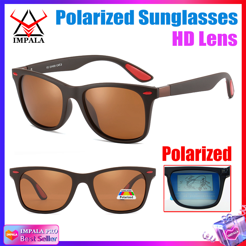 IMPALA PG117W Polarized Anti Glare Sunglasses Men Women Driving Fishing Eyewear Style Korea UV400 HD Lens Day and Night Sun Glasses for Men