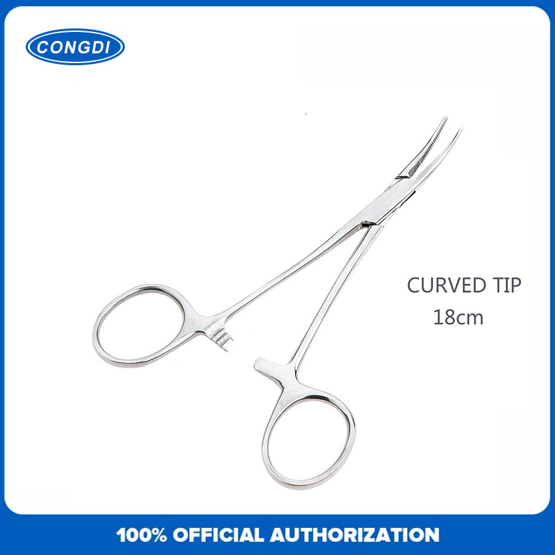 CONGDI 1 Pcs 12.5/16/18cm Hand Tool Hemostatic Forceps Pet Hair Clamp Fishing Locking Pliers Epilation Tools Curved/Straight Tip