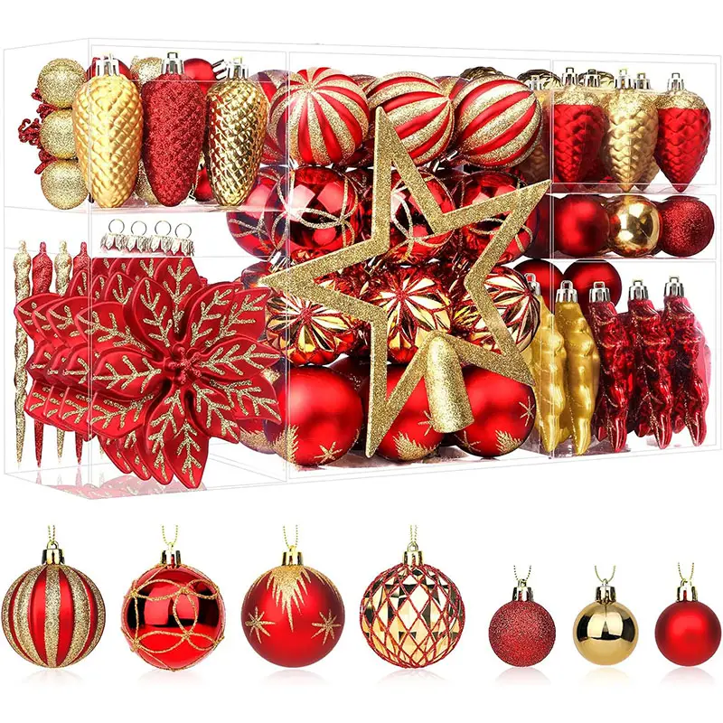 1pc 106PCS Christmas Balls Ornaments Set