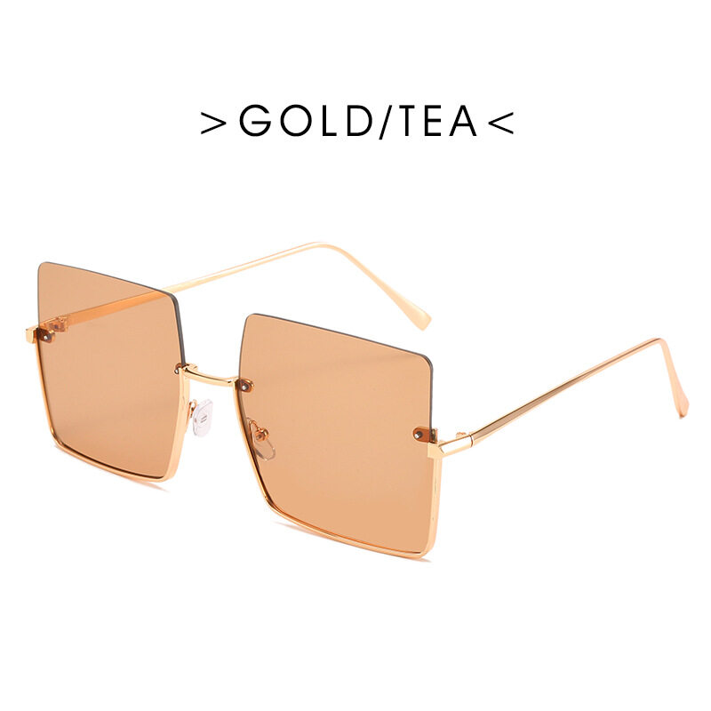 Cabecade summer New Fashion Lady Oversize Half Frame Metal Square Sunglasses Women Luxury Eyewear oculos de sol feminino Sun Glasses