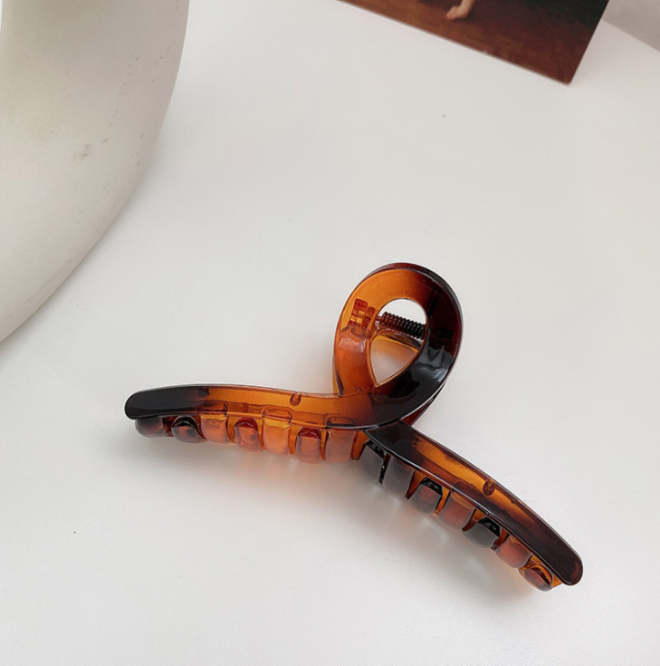 [SG | Tight & Classic] 12cm Korean Vintage Amber Tortoise Big Hair Clip Hair Claw Hair Clamp Big size Hair Pin Hair Grip