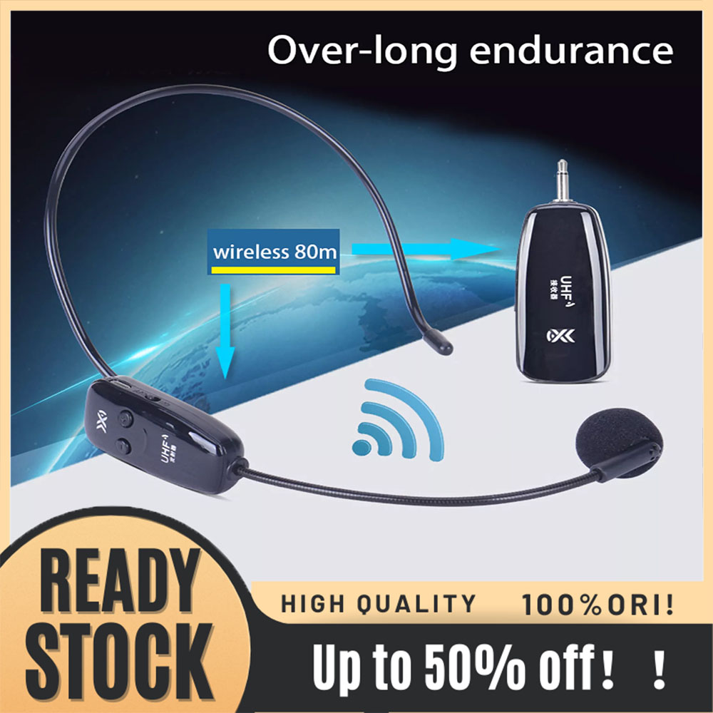 Large Storage Wireless Microphone Headset Mic for Voice Amplifier Speaker Teaching Tour Guide