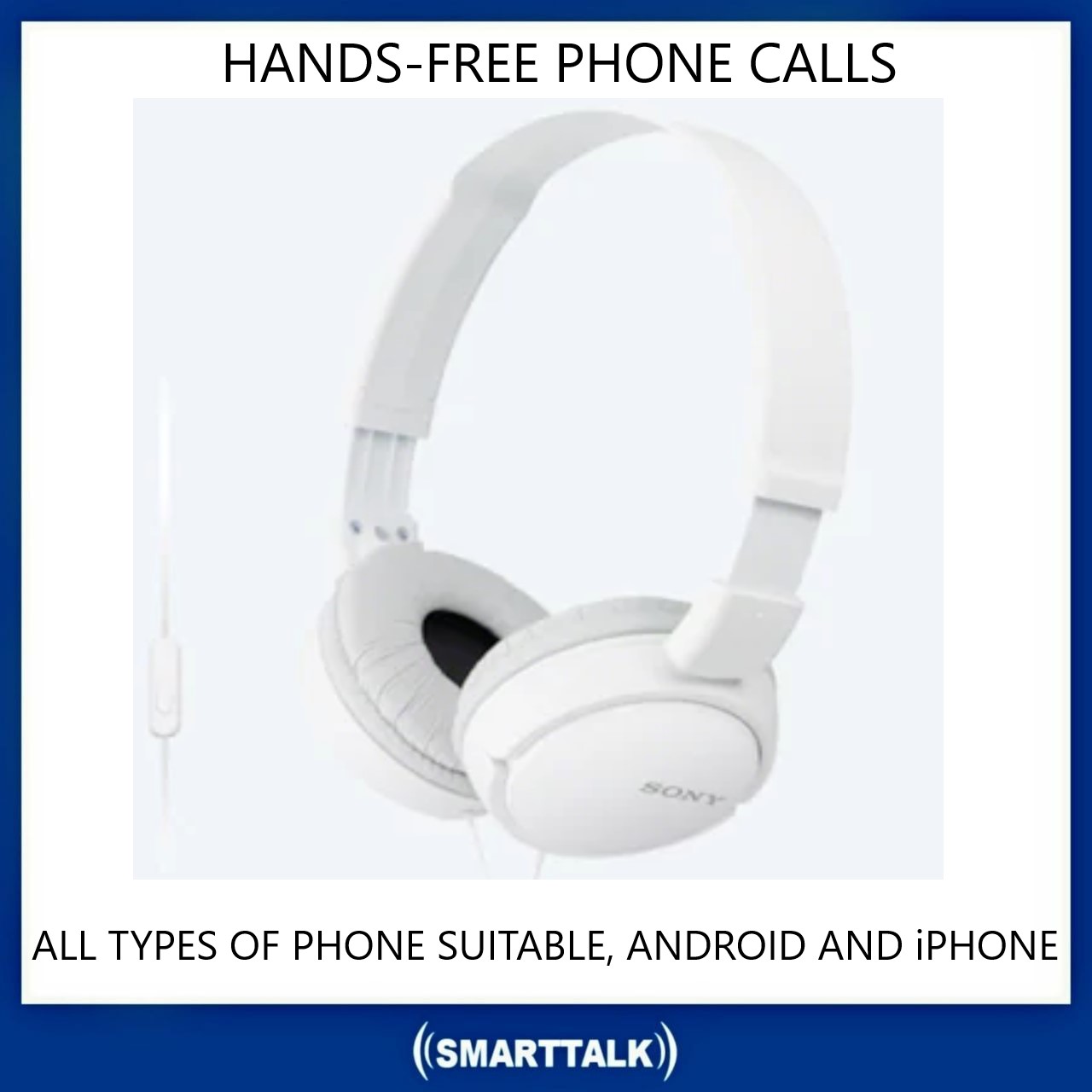 Sony Stereo Headphones MDR-Zx110AP WHITE BRAND NEW ORIGINAL