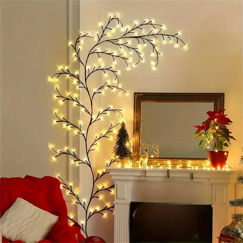 USB-Powered 96 LED Willow Vine Wall Light - Warm White
