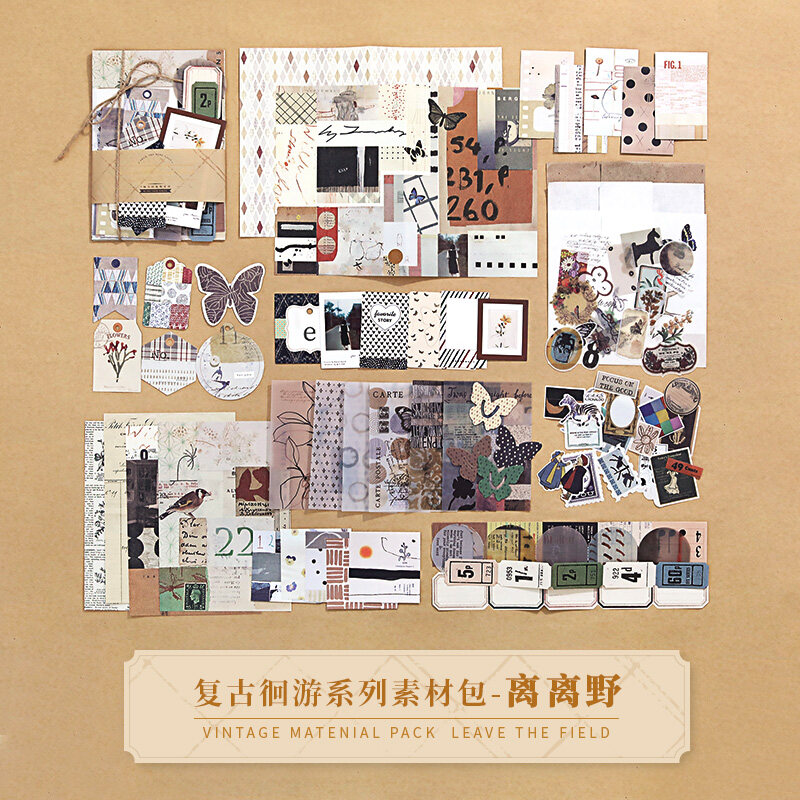 DUKEEN Vintage Material pack Series Kraft Paper Scrapbooking/Card Making/Journaling Project DIY Diary Vintage Decoration LOMO Cards