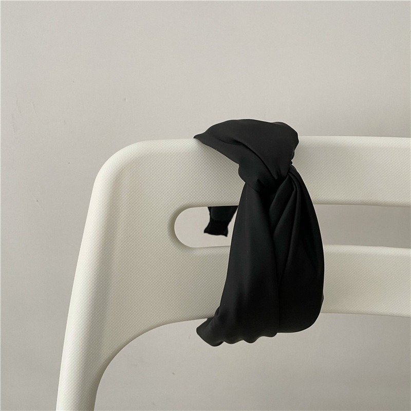 [SG | Wide Soft Cozy] Imitation Leather Matte Fabric Knot Headbands for Women Wide Plain Headbands, Top Knotted Headbands for Women Hair Bands for Women's Hair Solid Color Turban Headbands for Women W