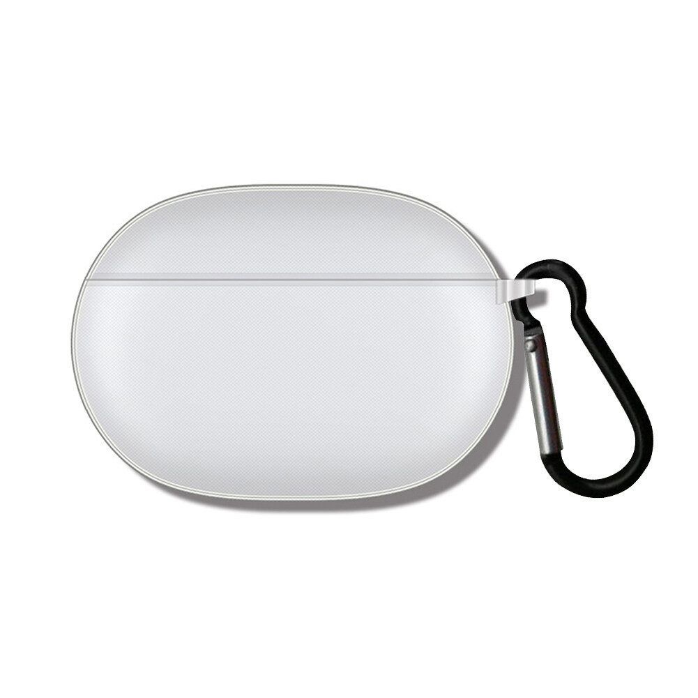 Transparent TPU Earbuds Case with Hook Soft Protective Shell Shockproof Dustproof Protector Cover