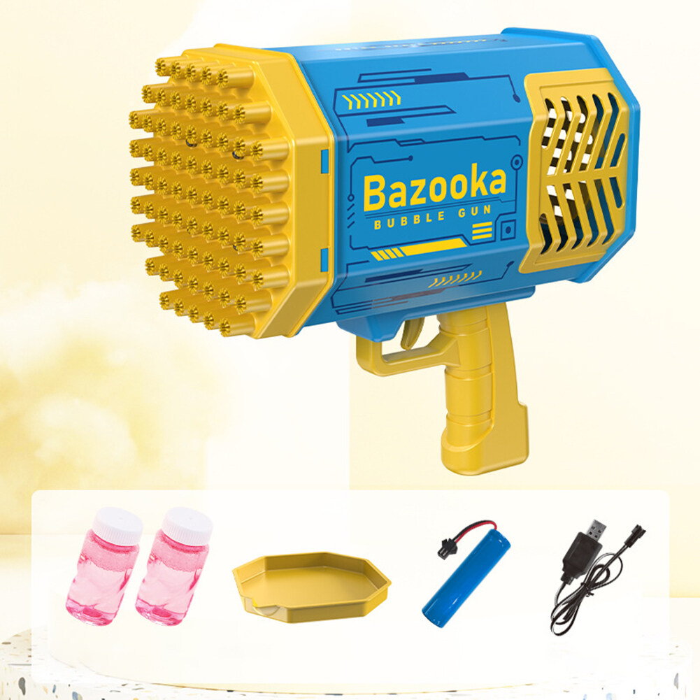 Bubble bazooka ?Bazooka Bubble Machine 69-hole Space Bazooka Electric Glowing Bubble Blower Fully Automatic Children Bubble Machine Toy