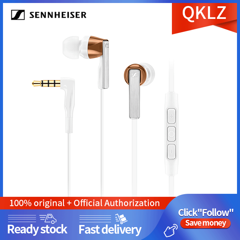 【Free gift】Sennheiser CX5.00 earbuds 3.5mm in-ear wired earphones double pure bass stereo sound gaming headset headphones with mic and noise cancellation volume control HIFI earphones for music microp