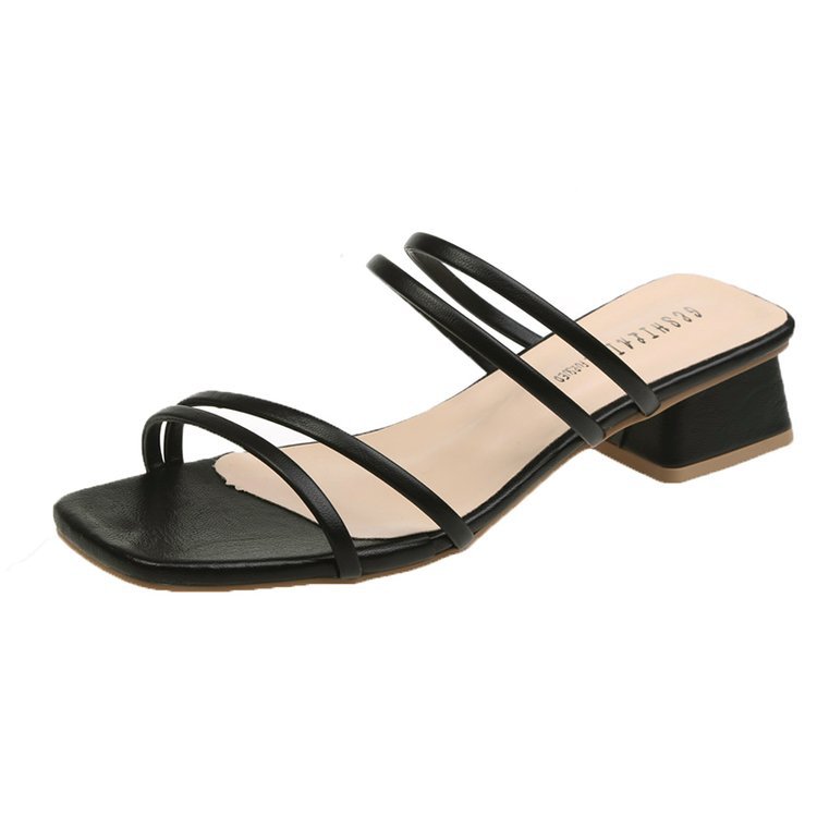 [DuoDuo]【Clearance, No Return】RR Shoes for fashion footwear trend 1 inch Block Heels Sandals