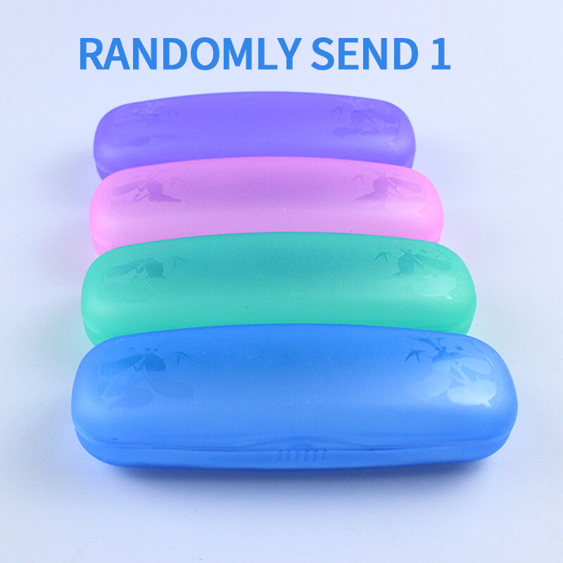 Glasses Case Plastic Transparent Glasses Storage Box Large Capacity Sturdy Anti-Drop Color Random PTQ