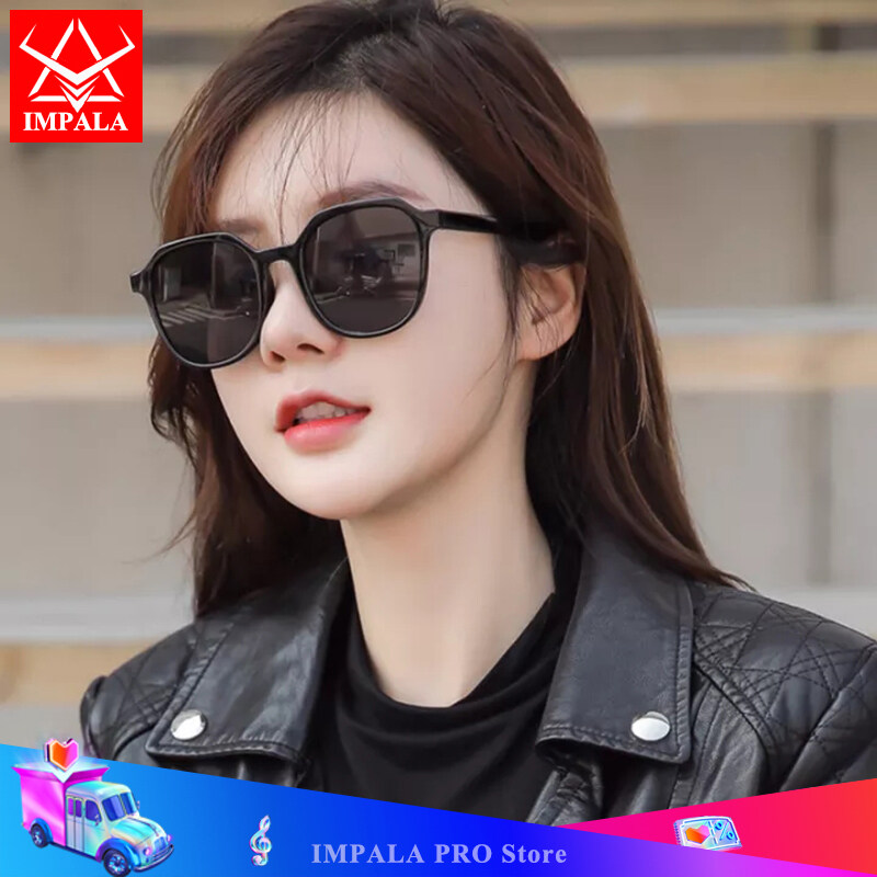 IMPALA QT1640W Korean Style Sunglasses for Women and Men UV Protection Anti Glare Sun Glasses HD Lens Black Lens Block Sunshine Sand Beach Sunglasses