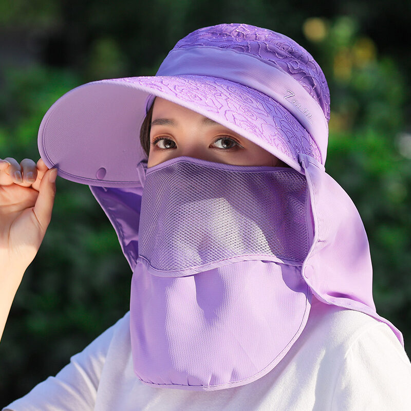 Sun-Proof Sun Hat Women's Summer Korean-Style Folding UV-Proof Face-Covering Sun Hat Women's Big Brim Tea-Picking Cool Hat