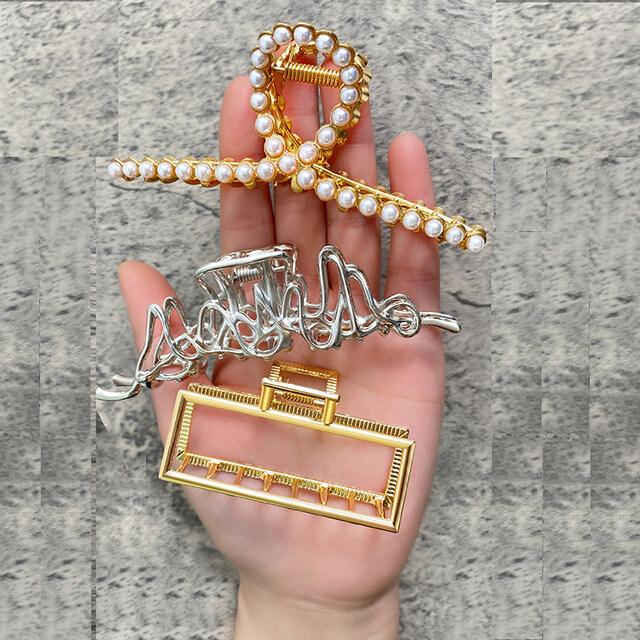 FINE TOO 1/2/3Pcs Pearl Hair Claw Sets Metal Gold Hairpins Women Plastic Hair Accessories Girls Pincer Hair Claws Barrette Hair Clips